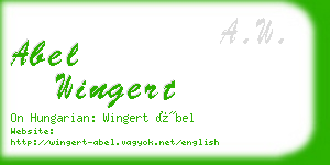 abel wingert business card